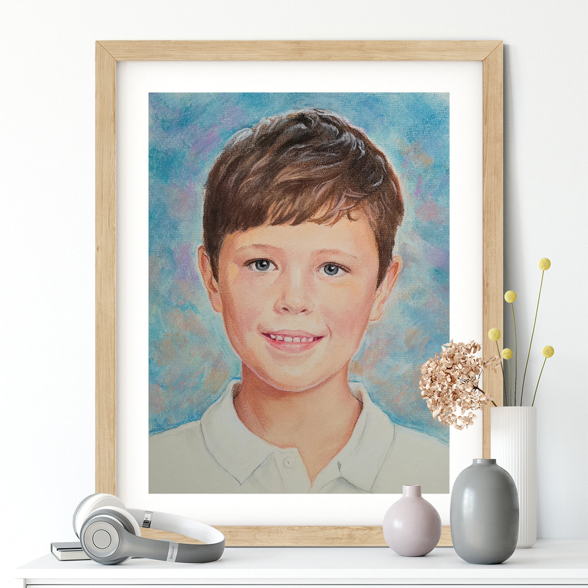 Personalized Women Portrait in Pastel, Hand-Painted Custom Person Portrait