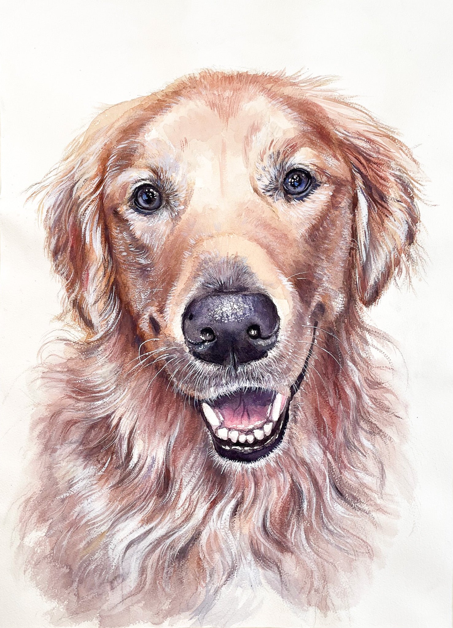 Handmade Custom Watercolor Dog Portrait | Pet Portrait from Photo