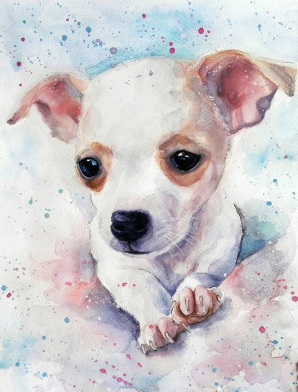 Hand-Painted Custom Watercolor Dog Portrait | Pet Portrait from Photo