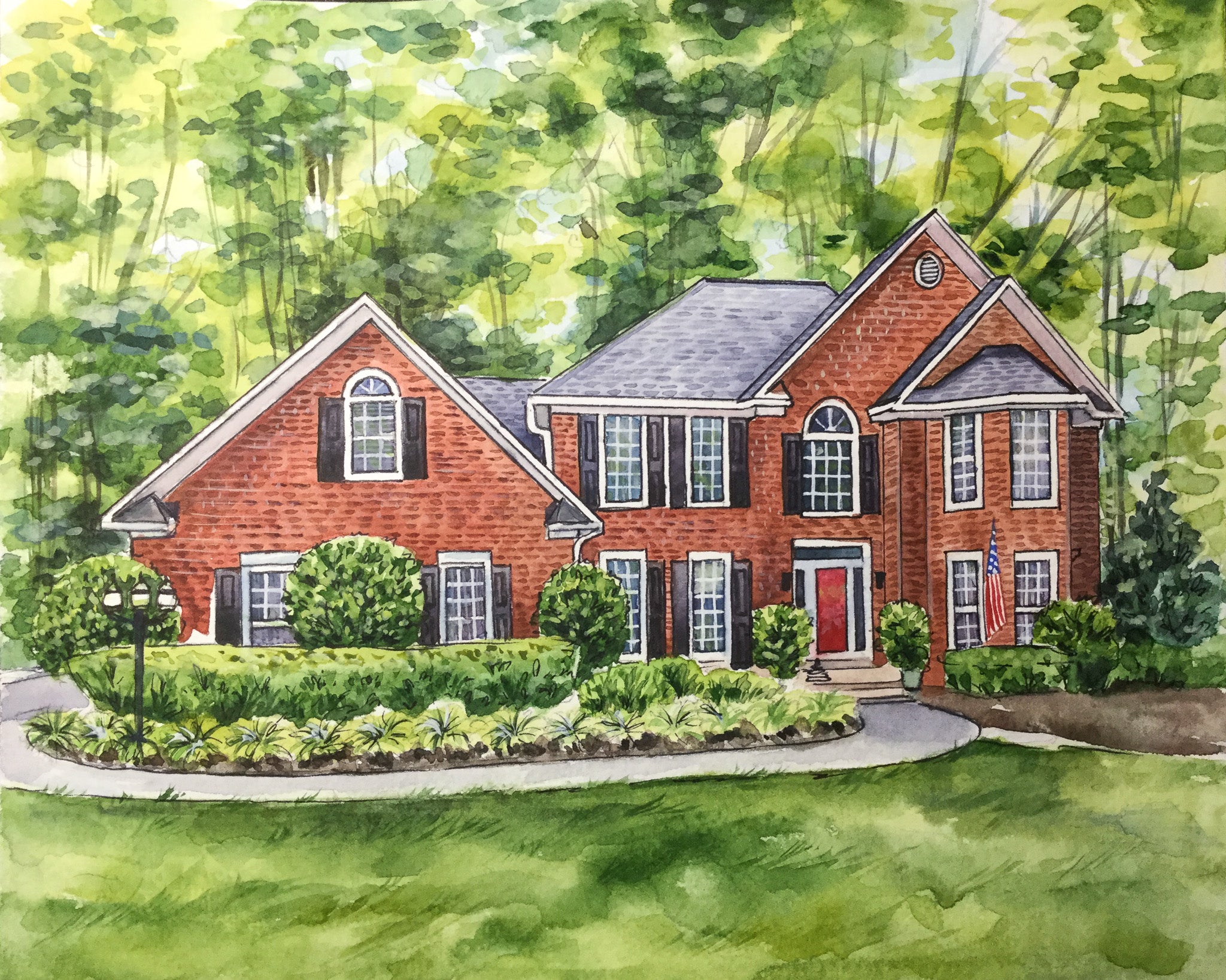 hand-painted house painting commission