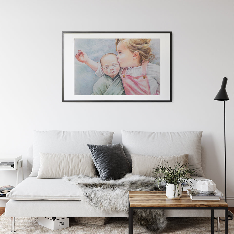 Hand-Painted Custom Child Portrait by Anell Studio ( AnellHappyWatercolor)
